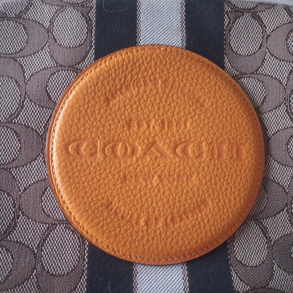 Coach Signature Crossbody Bag with Orange Accent - Picture 2 of 9